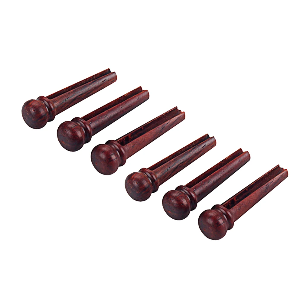 

6 Pcs String Nails Acoustic Guitar Parts Bridge Pins Classic Set of End Wooden Pegs Folk Replacement