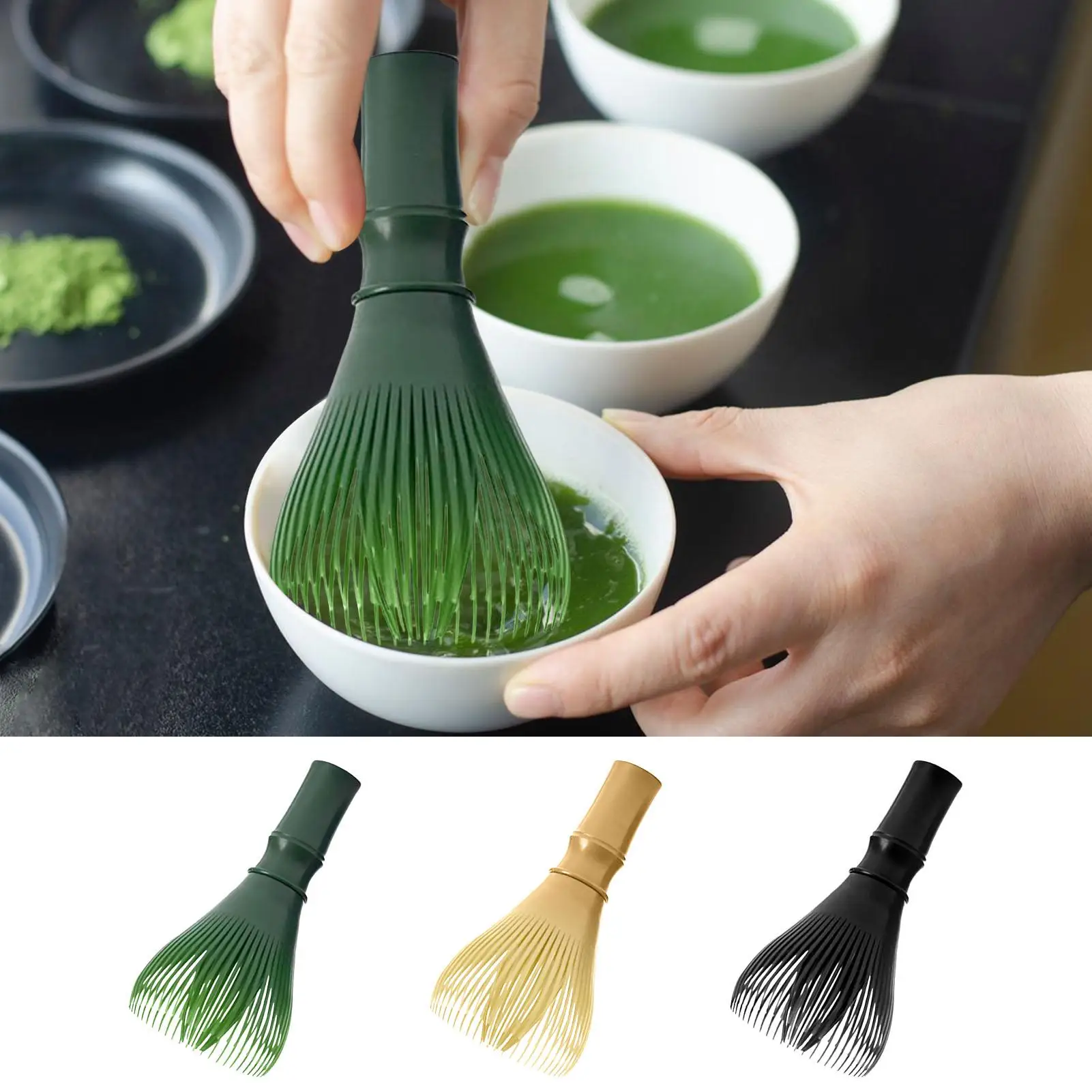 Neuer Matcha-Besen mit Besenhalter, wiederverwendbarer Besen, lebensmittelechter grüner Tee-Pulver-Besen, Matcha-Besen-Set, tragbarer Rührer