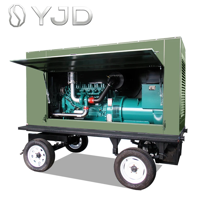 50KW/62.5kVA Waterproof Canopy Water-Cooled Trailer Diesel Generator Set High Quality 50KW Engine 50/60Hz Frequency