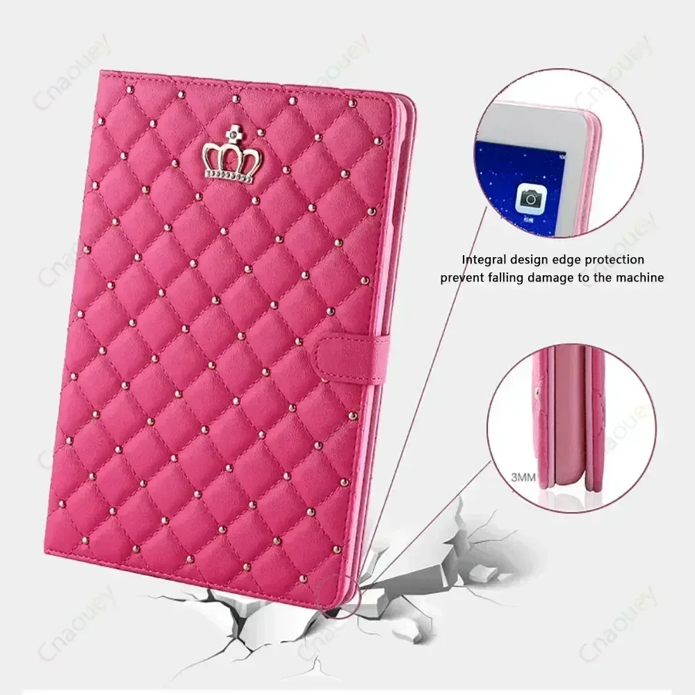 Funda casing Cerdas iPad, casing Cerdas iPad 2024 9.7 2017, casing kulit domba untuk iPad 7, 8, 9, 10th, iPad Air4, Air5 Pro11 Air6 2018