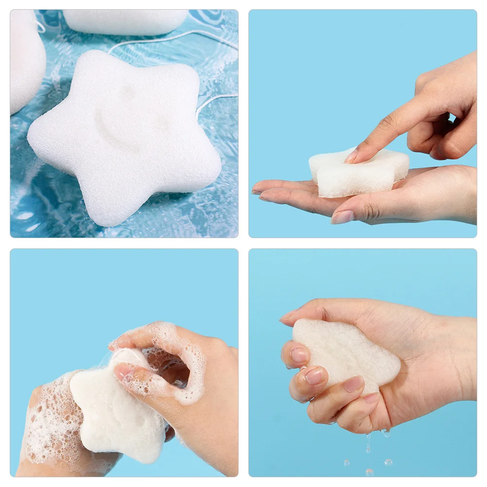 3 قطعة تنظيف الجلد دش الإسفنج لينة التقشير حمام منظف الجسم المحمولة غسل الوجه لوازم الوجه الإسفنج #3