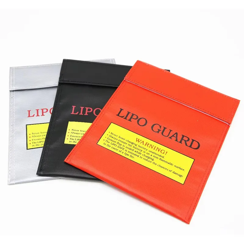 Fireproof & Waterproof High Quality RC LiPo Battery Safety Bag Safe Guard Charge Sack 18x23cm 30x23cm Red Black Silver