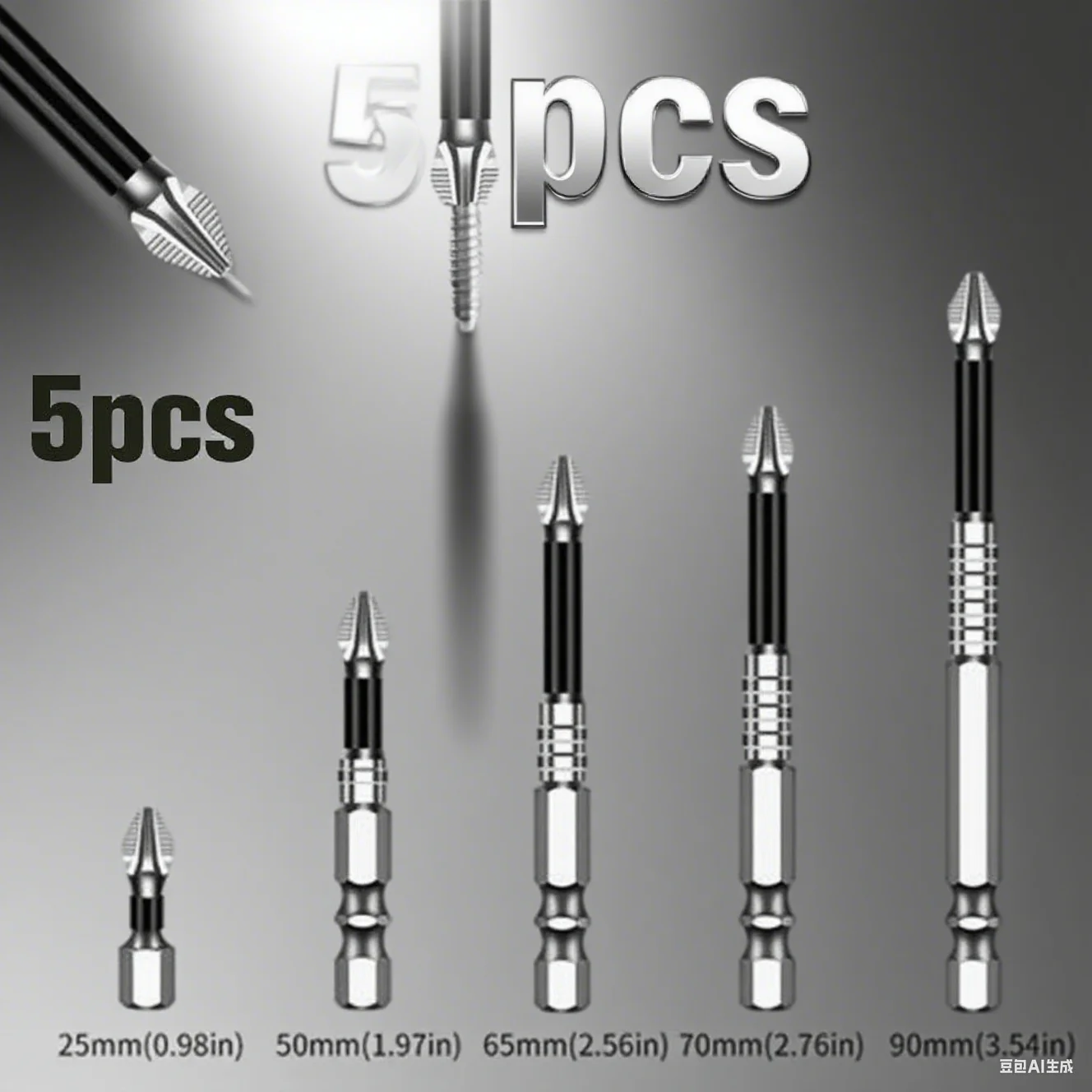 5pcs K5 Non-slip High Hardness Bit Strong Magnetic Screwdriver Non-slip Cross Head Electric Drill Electric Screwdriver Bit Tool