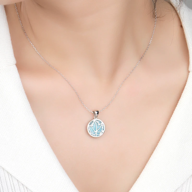 XYOP 925 Sterling Silver Mini Collection Works Natural Larimar Necklace Jewelry Personality Party