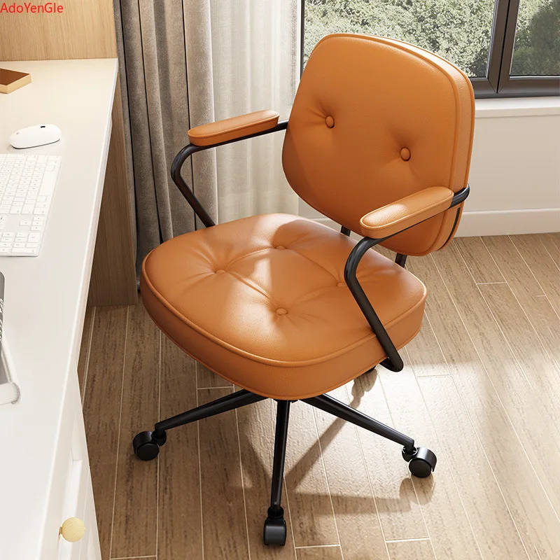 Silla giratoria de elevación para ordenador, asiento con respaldo Simple y cómodo para estudio, dormitorio y escritorio, para el hogar y la Oficina