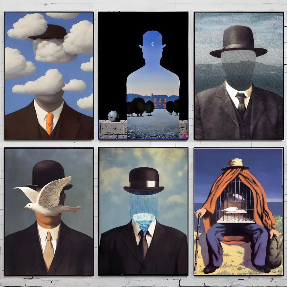 artist surrealism R-Rene Magritte Poster Premium Decor Art & Gift for Household Lounge Home Ornaments
