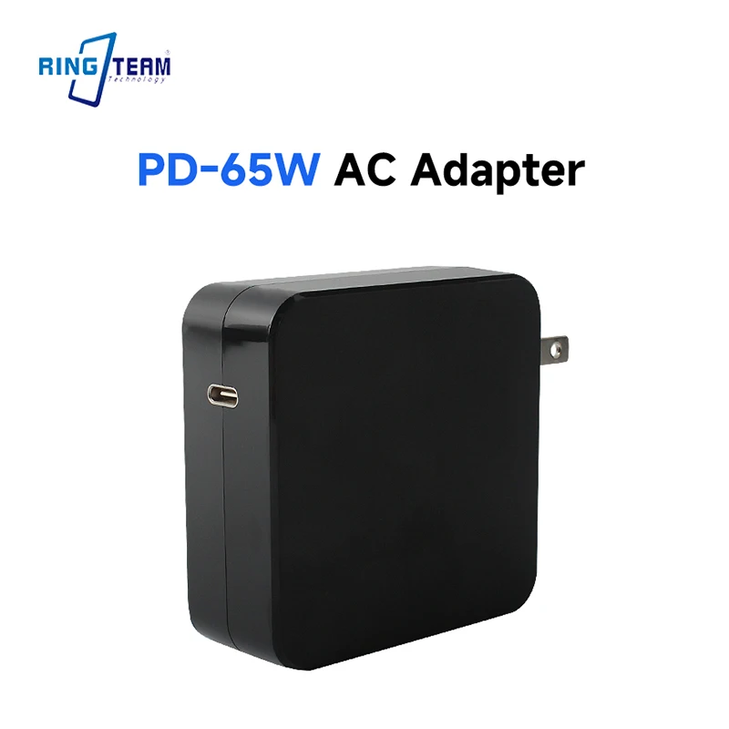 USB-C 65W PD Charger Adapter 20V 3.25A Output FCC/CE/RoHS Certified Stable Power Supply for Fast Charging
