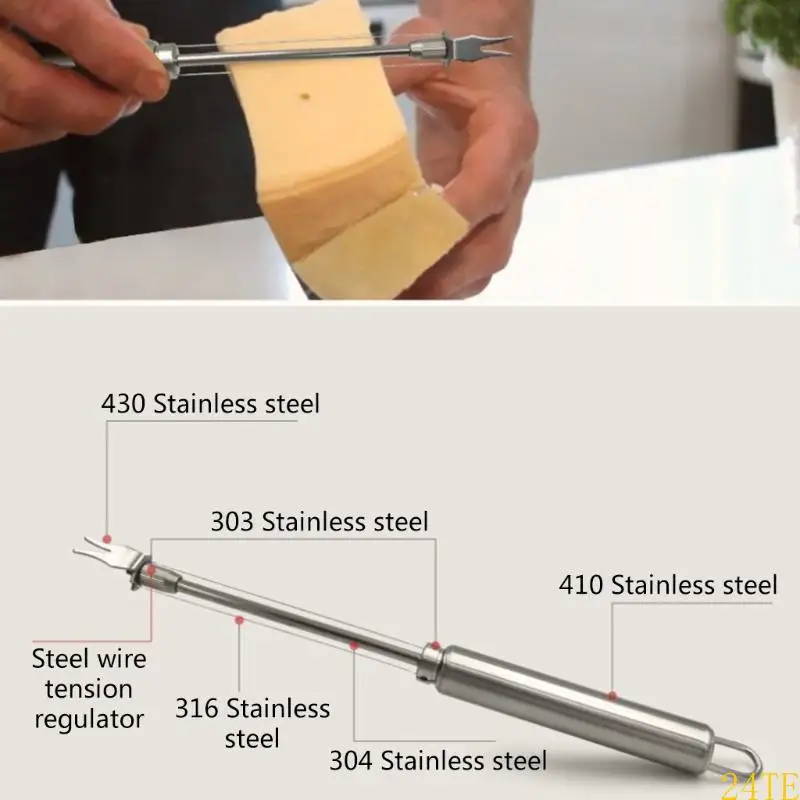 

24 -часовая портативная двойная проводная сырная доска Slicer Слайлер из нержавеющей стали регулируемое масло с вилкой для сбора
