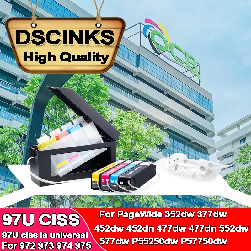 

973 974 975 Continuous ink supply system CISS For HP PageWide 352dw 377dw 452dw 452dn 477dw 477dn 552dw 577dw P55250dw P57750dw