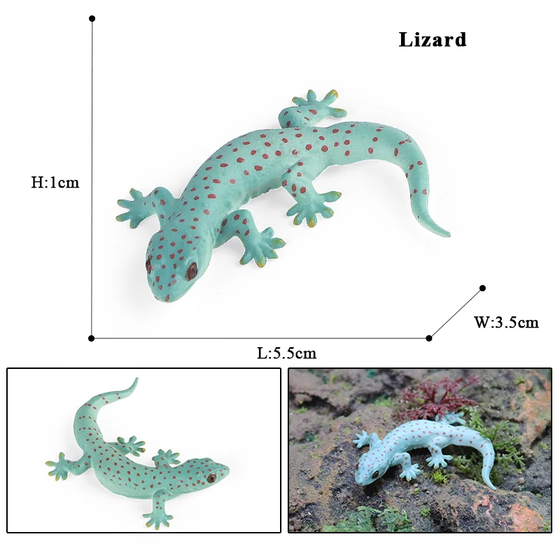 Simulation Wild Reptile Animals Action Gecko Figures Lizard Model Figurines Kids Education Congnitive Scene Decoration Toy