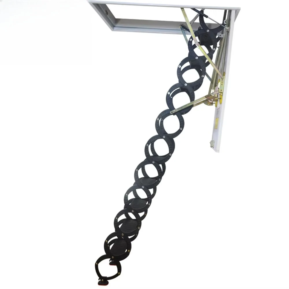 

Hydraulic Steel Iron Folding Attic Stairs with Handrail