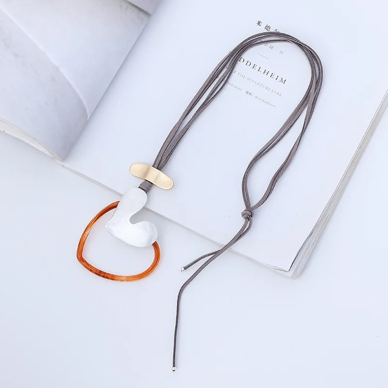 Trend Double Love Heart Necklace Goth Pendants for Women Vintage Suspension Jewelry Collar Unusual Thing Accessories