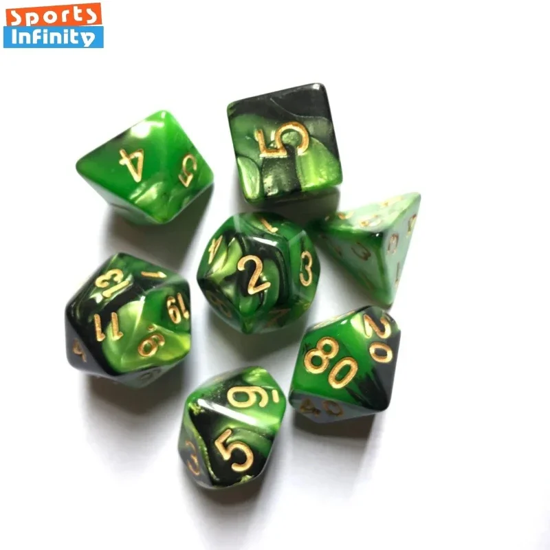 7 Pcs/set Fashion Two Color Multi-side Acrylic Number Dice Set Dnd for COC Cthulhu RPG Board Game Running Group Dnd Dice Set