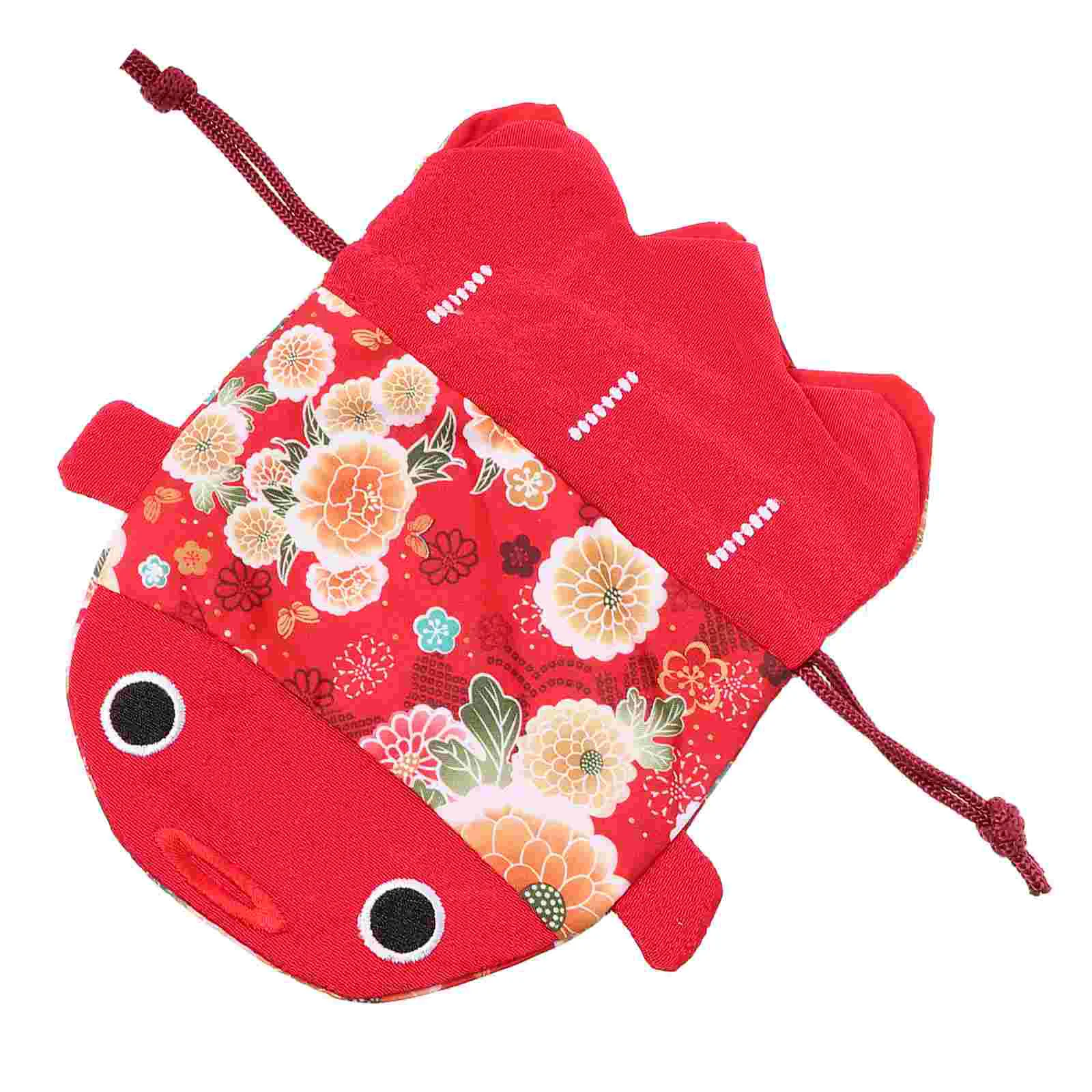 Coin Purse Wallets Candy Box Pouch Japanese Jesus 2200X1500X030CM Goldfish Drawstring Red Brocade Bag Baby