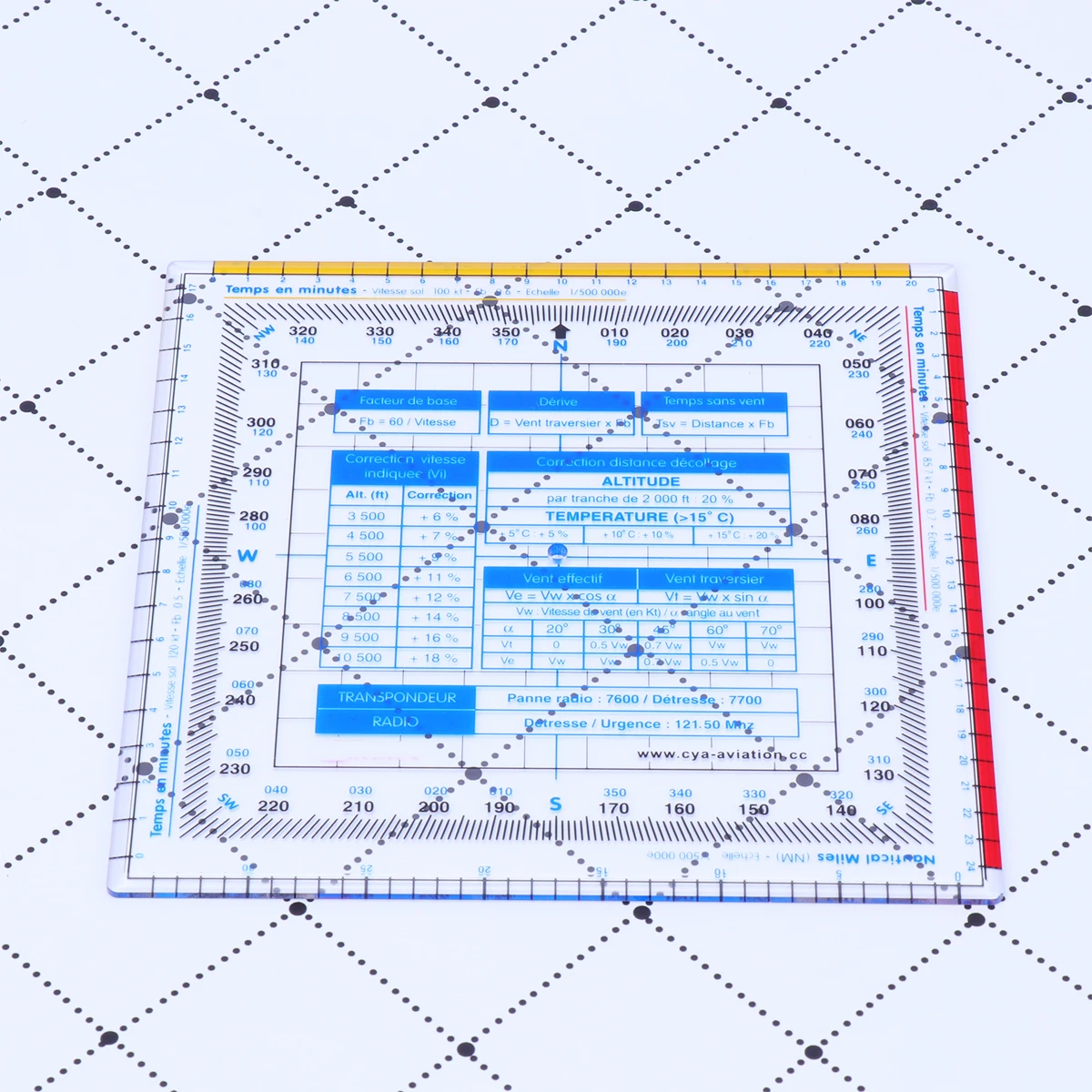 

1pcs Square Vector Ruler Precision Plastic Flight Measuring Tool for School Stationery Aviation Navigation Carpentry