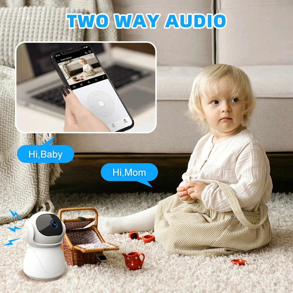 5G Dual Band WiFi Security Camera 1080P HD Indoor PTZ IP Camera 355° Pan 90° Tilt Baby Monitor Two Way Audio Motion Detection Night Vision AP Hotspot Wireless Surveillance Camera