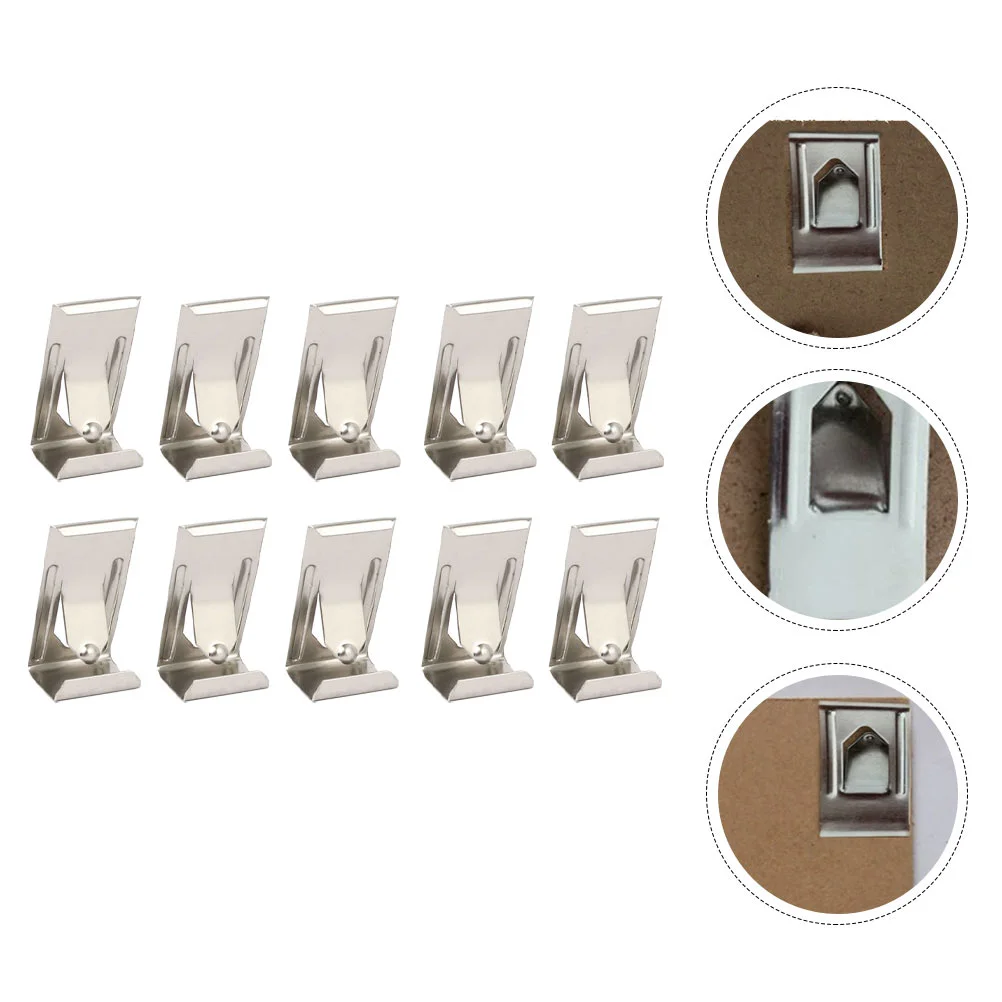 50 Pcs Photo Frame Accessories Hanger Hanging Hook Shrapnel Picture Hooks Iron Metal Spring Turn Clip