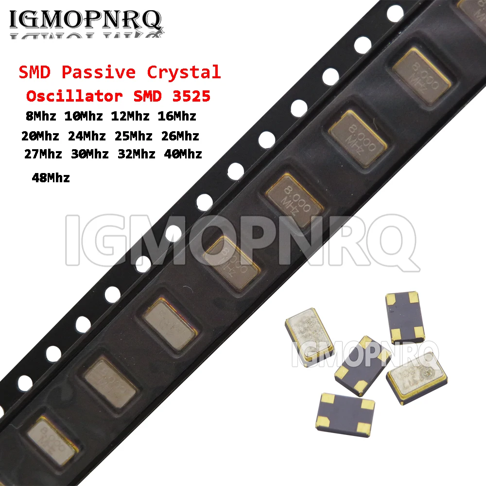 10PCS 3525 SMD Passive Quartz Crystal Oscillator 8Mhz 10Mhz 12Mhz 16Mhz 20Mhz 24Mhz 26Mhz 30Mhz 32Mhz 40Mhz 48Mhz new