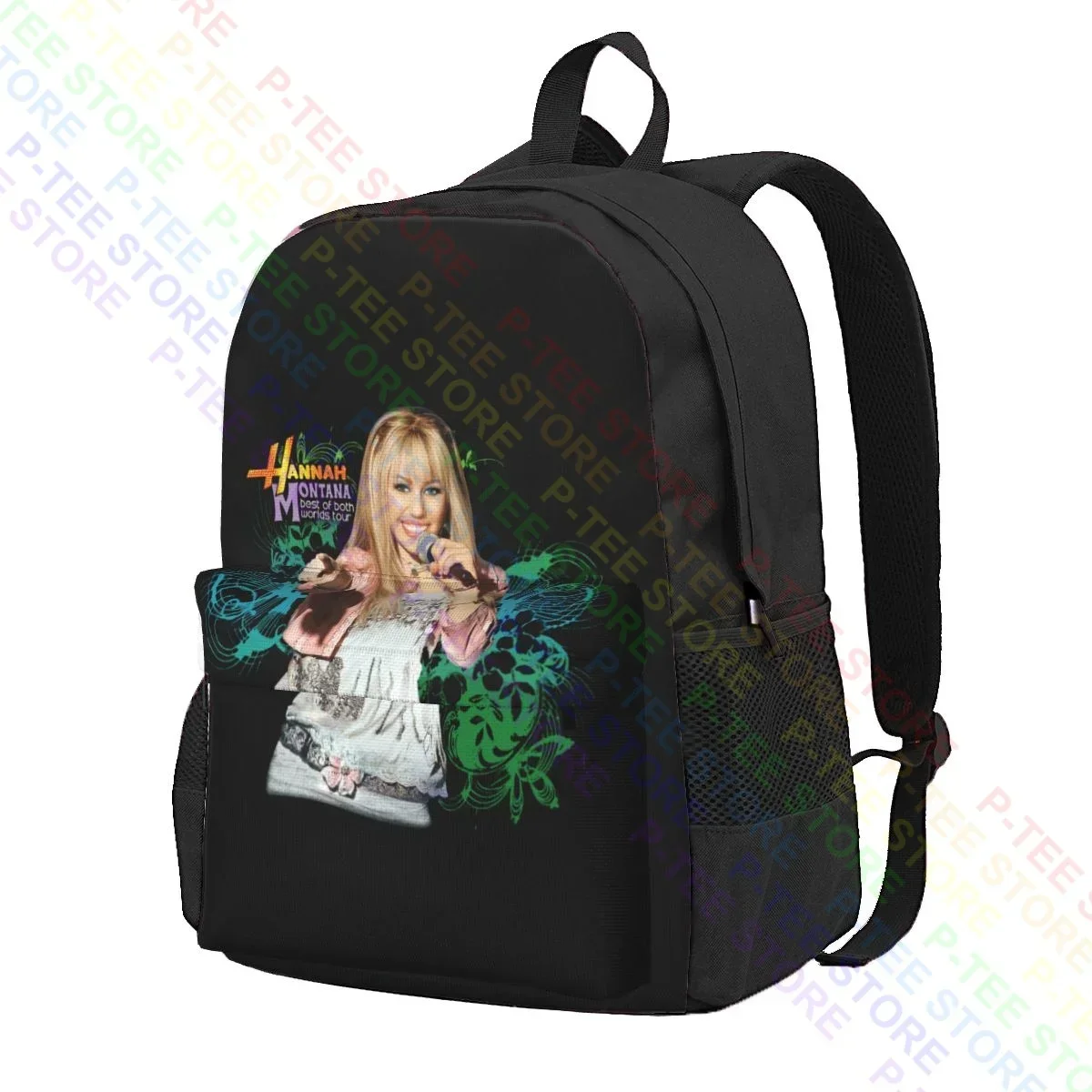 Hannah Montana Best Of Both Worlds Tour Large Capacity Backpack Print Shoe Bag Storage Bag Multi-function