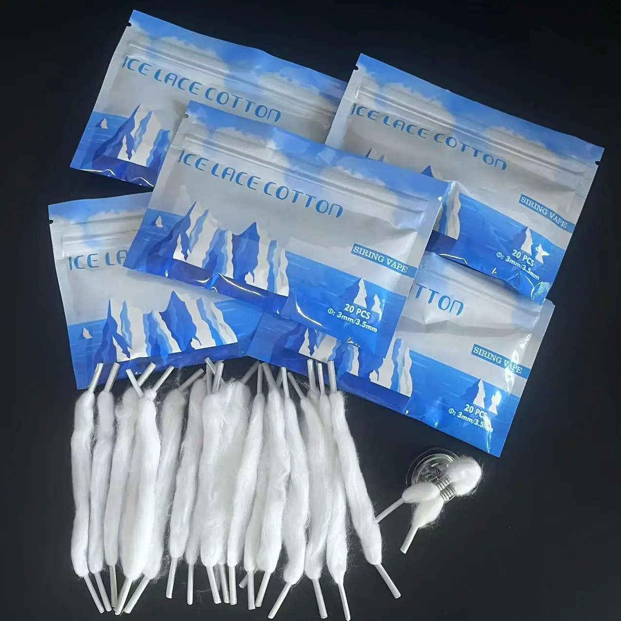 100/40/20PCS Universal Coil 2.5/3/3.5MM Thread Organic Cotton ShoeLace Prebuild Bacon Prime For DL/MTL Style Accessories