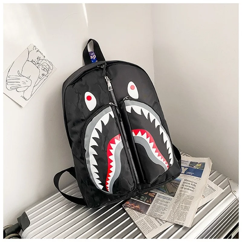 Sac à dos d'école imprimé requin pour enfants, pour adolescents, garçons et filles, pour loisirs et voyages, nouvelle collection