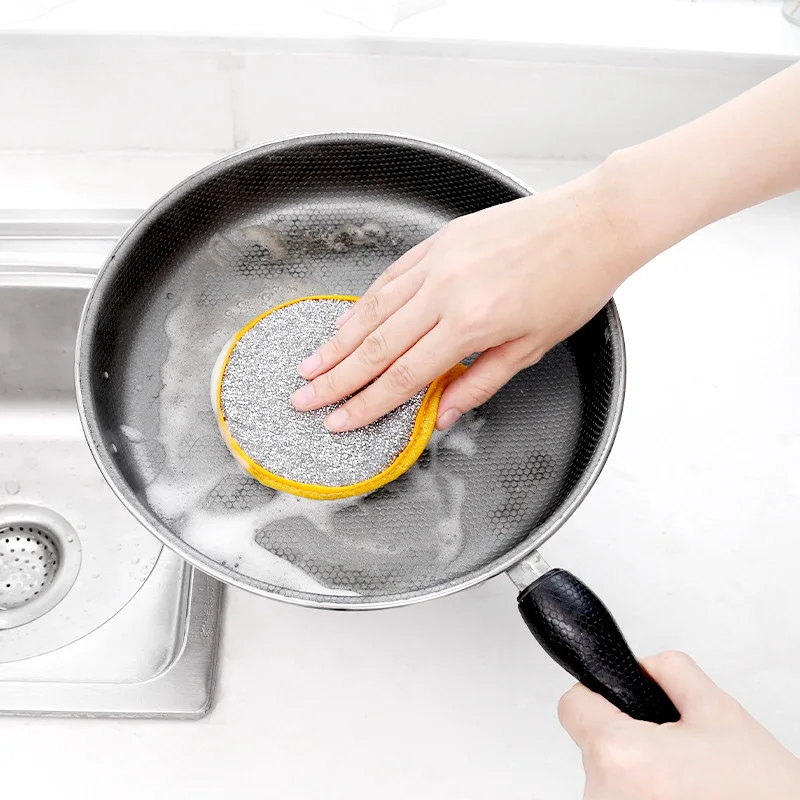 3PCS Double Side Dishwashing Sponge Dish Washing Brush Pan Pot Dish Wash Sponges Household Cleaning Reusable Kitchen Tools