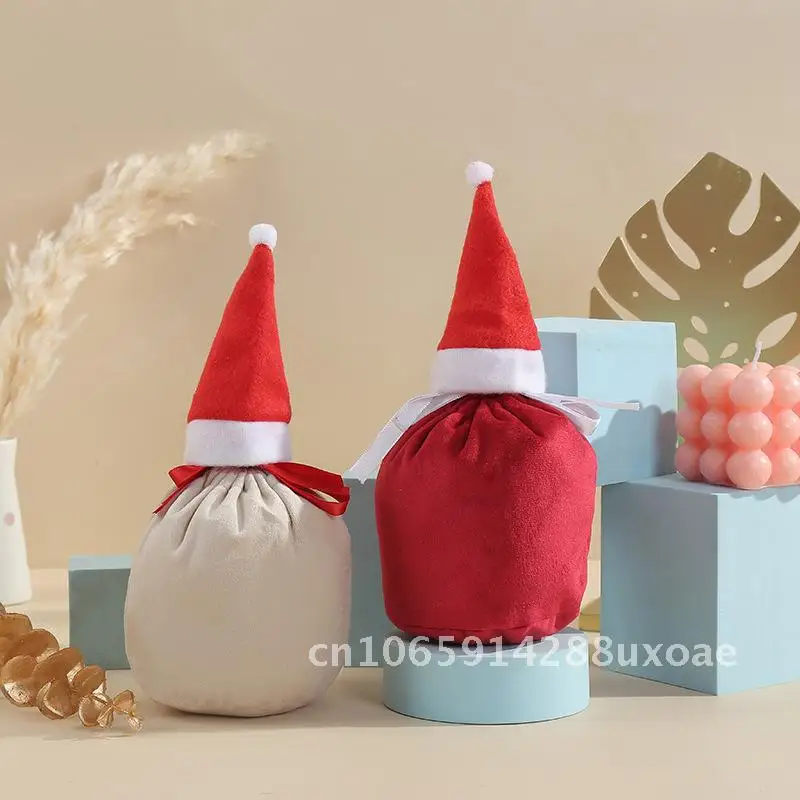 

Christmas Velvet Gift Bag New Christmas Hat Gift Bag Santa Claus Gift Bag