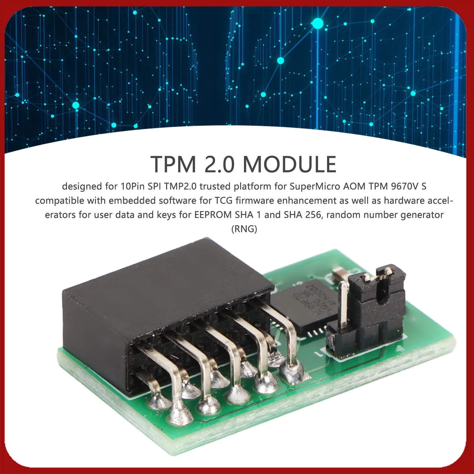 �y�Z�[�����zTPM 2.0 ���W���[�� SPI �C���^�[�t�F�[�X�������荂���S�� 9670 �`�b�v�Z�b�g 10Pin SPI ���W���[�� SuperMicro AOM TPM 9670V S �p