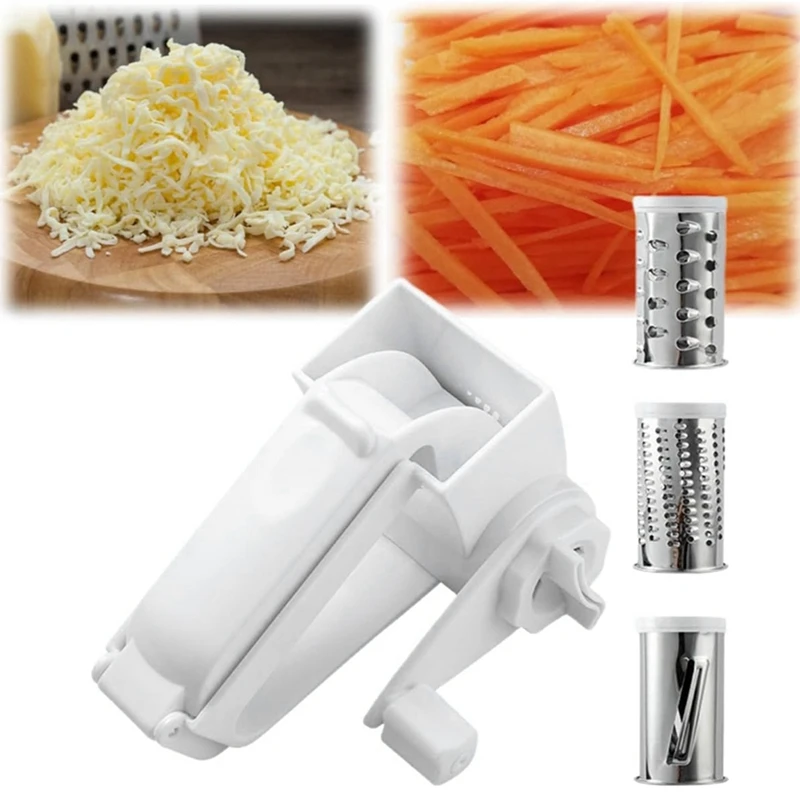 

3 In 1 Cheese Grater,Olive Garden Cheese Grater Hand Crank,Hand Held Cheese Grater With Handle