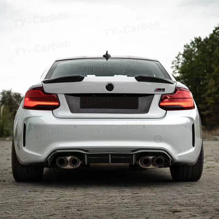 Dry Carbon Fiber For BMW F22 F87 M2 M2C Coupe 2015-2019 Rear Bumper Trunk Lid Tail Spoiler Gate Cover Trim Car Bodykits FRP