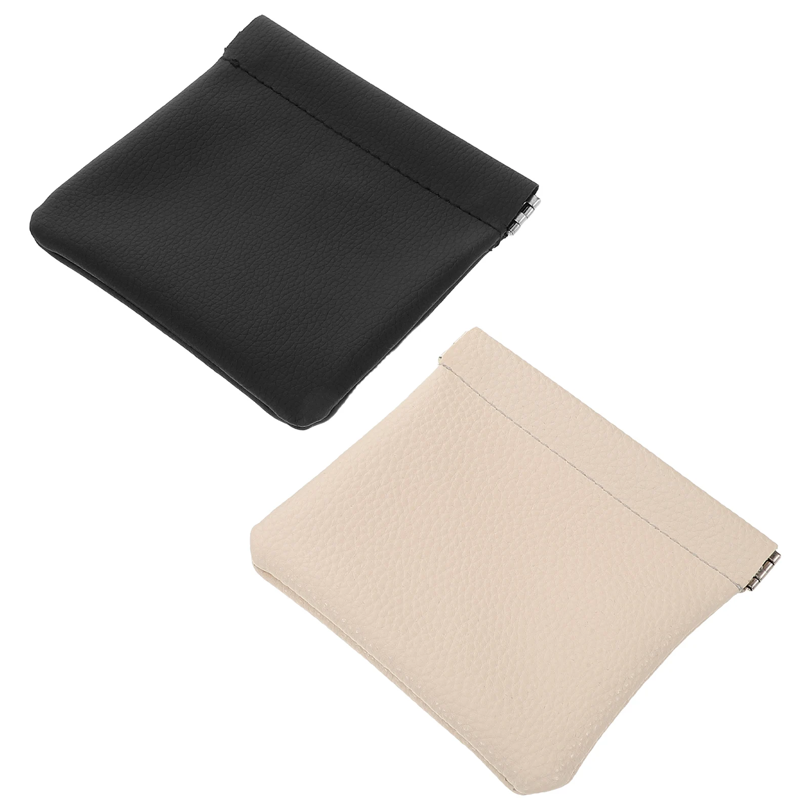

2pcs Squeeze Top Jewelry Travel Case: Compact Coin Purse For Women Scratchproof Pu Trinket Bag Organizer Storage Pouch