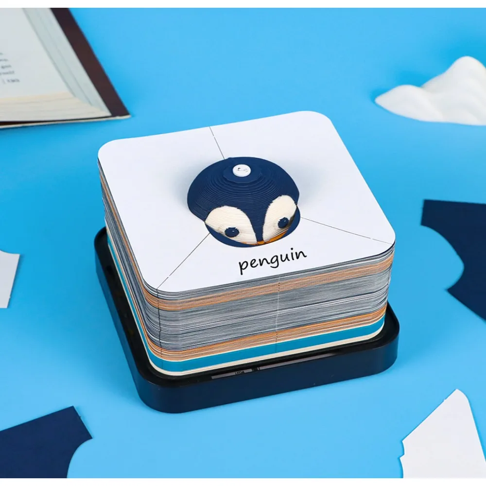 3D Mini Penguin Notebook para Crianças, Paper Carving Model Notepad, Presentes de mesa, Novo