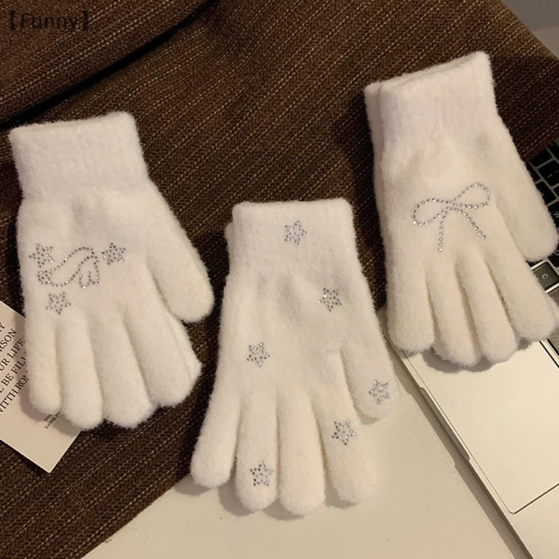 Cute Plush Gloves For Women Winter Thickened Warm Coldproof Outdoor Cycling Gloves Perfect Gift For Her view 6