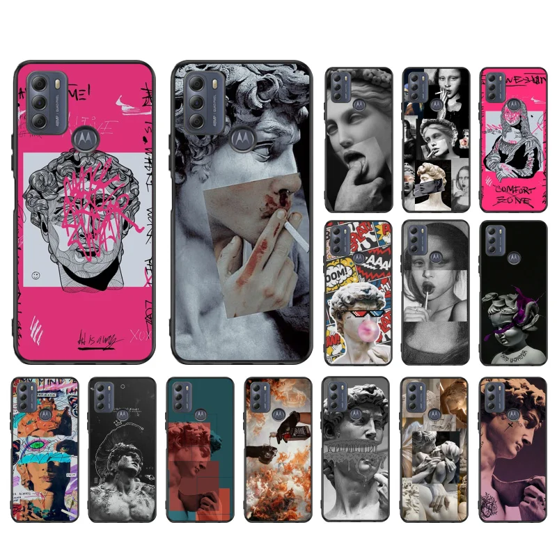 Graffiti Great Art David Phone Case For Moto G84 G22 G32 G42 G52 G62 G53 G72 G60 G60S G100 G10 G20 G30 G13 G50 G 5G G Pure