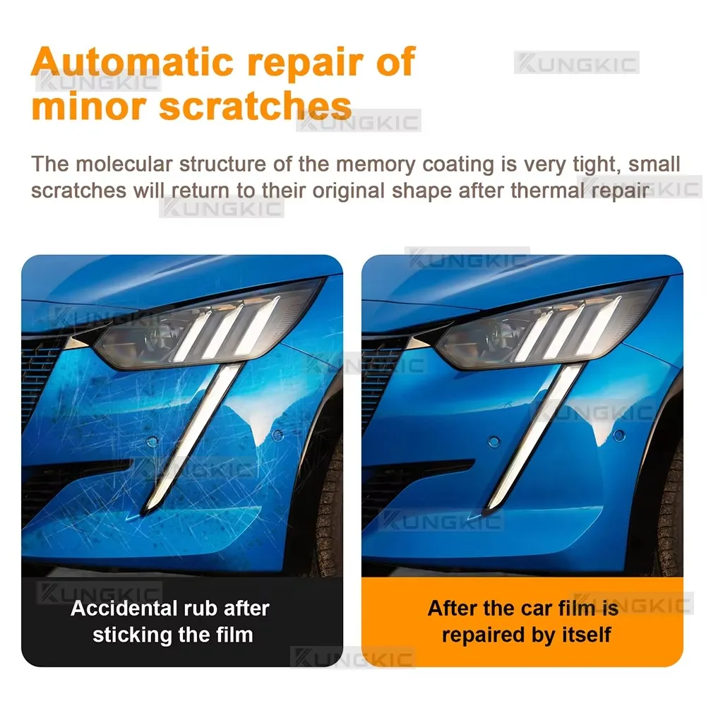 TPU Paint Protection Film Headlight B/C Pillars Sticker For PEUGEOT 208 2019 2020 2021 2022 2023 2024 2025 Anti-scratch