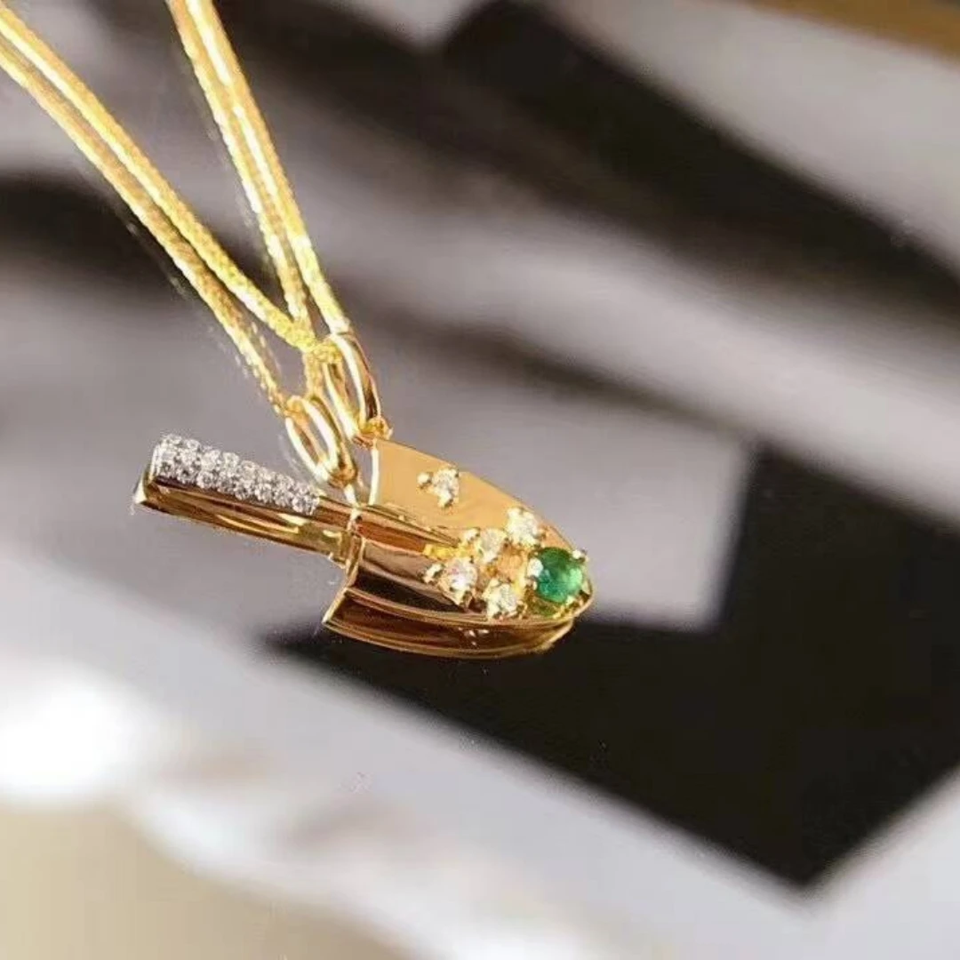 

KJJEAXCMY New style Jewelry Natural Women's Emerald Pendant 925 silver inlay Brilliant colors High clarity supports detection