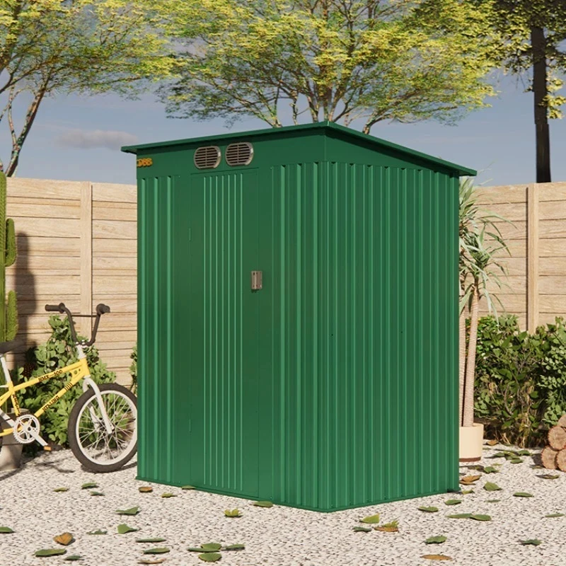 Storage Shed Metal Aluminum Pent Roof Outdoor Yard Garden Storage