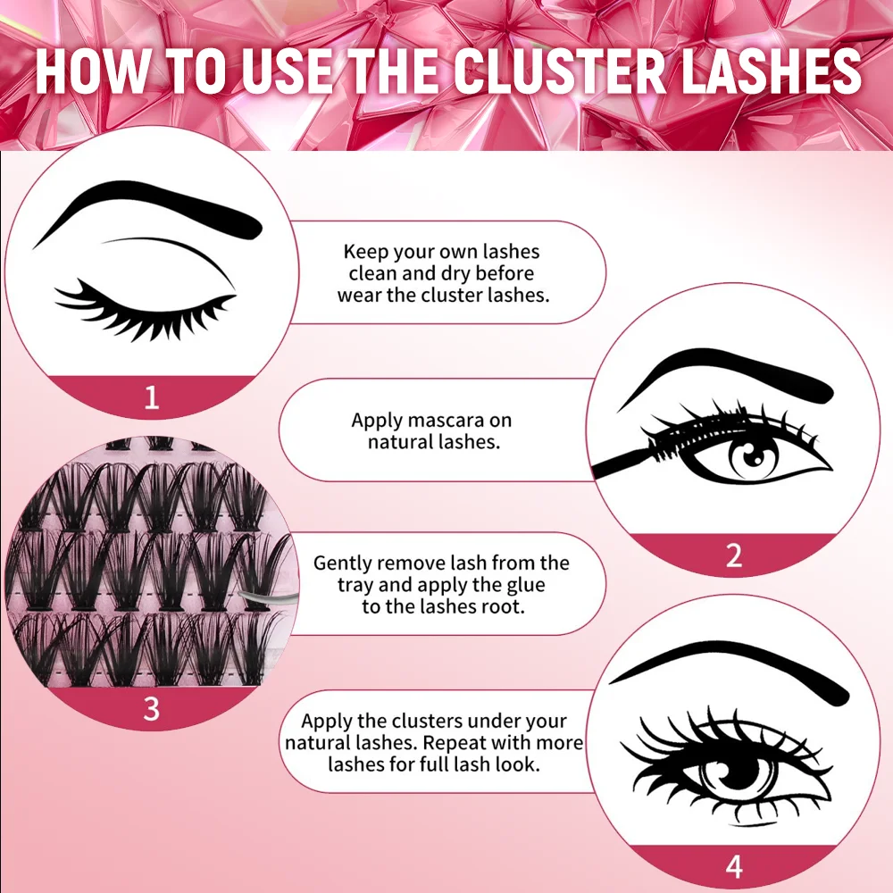 FADVAN 14 Rows Heat Individual Cluster C/D Curl DIY False Eyelashes Curling Mixed 9-14mm Lengthening