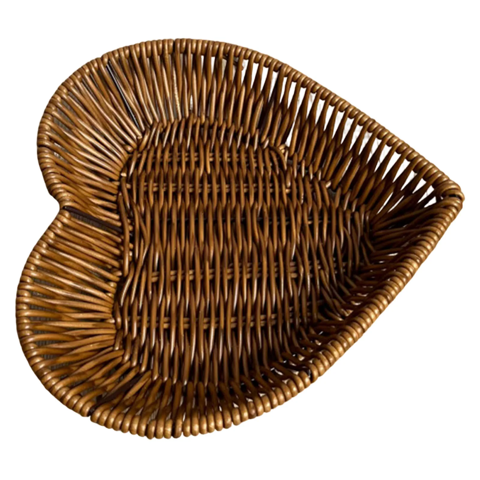 Kitchen Food Serving Baskets Heart Shape Rattan Weaving Basket Serving Storage Bowls for Family Friend Neighbor Gift