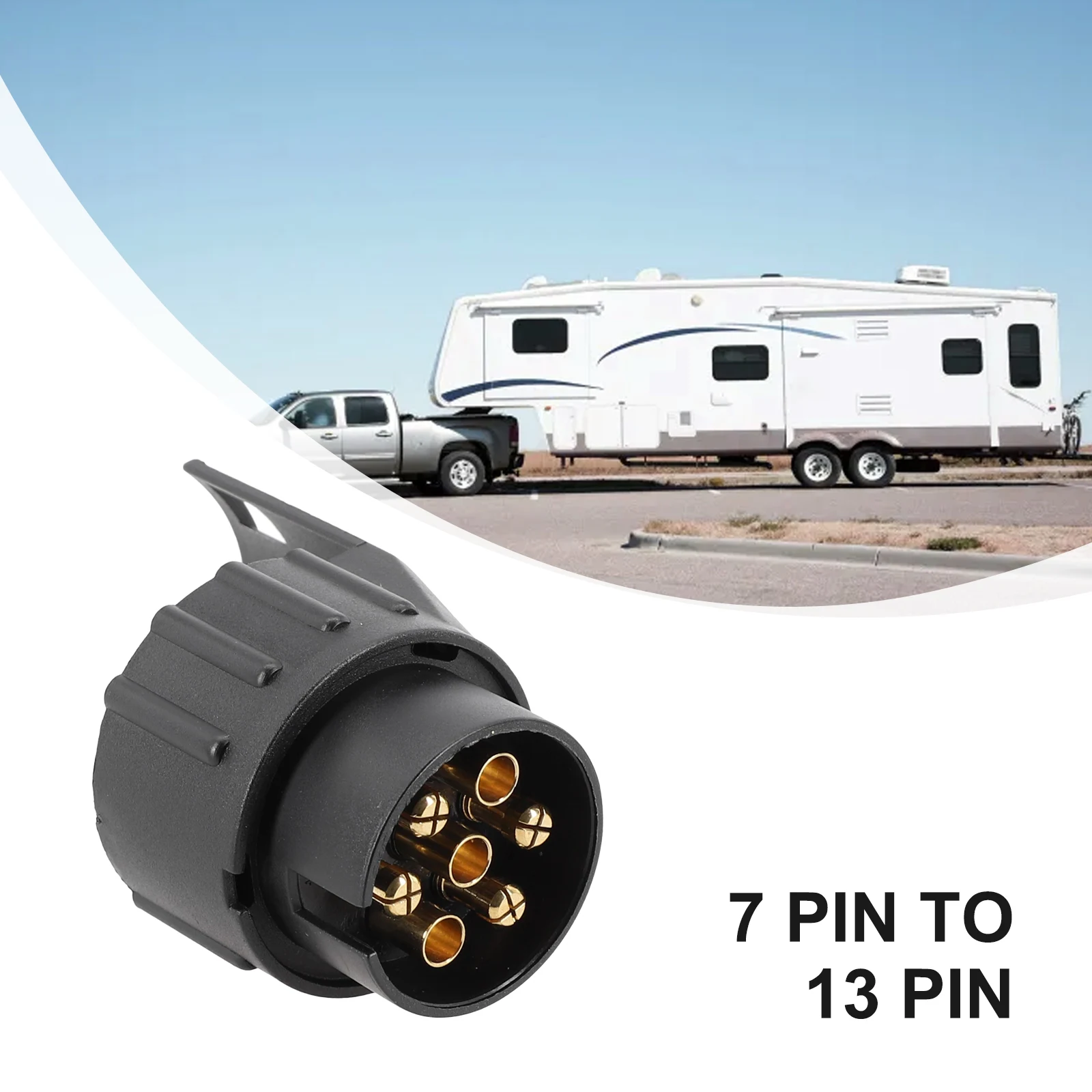 

Towing Socket Portable Towbar Trailer 7Pin To 13Pin Waterproof 82*52*48mm Adapter Camper Converter Lightweight