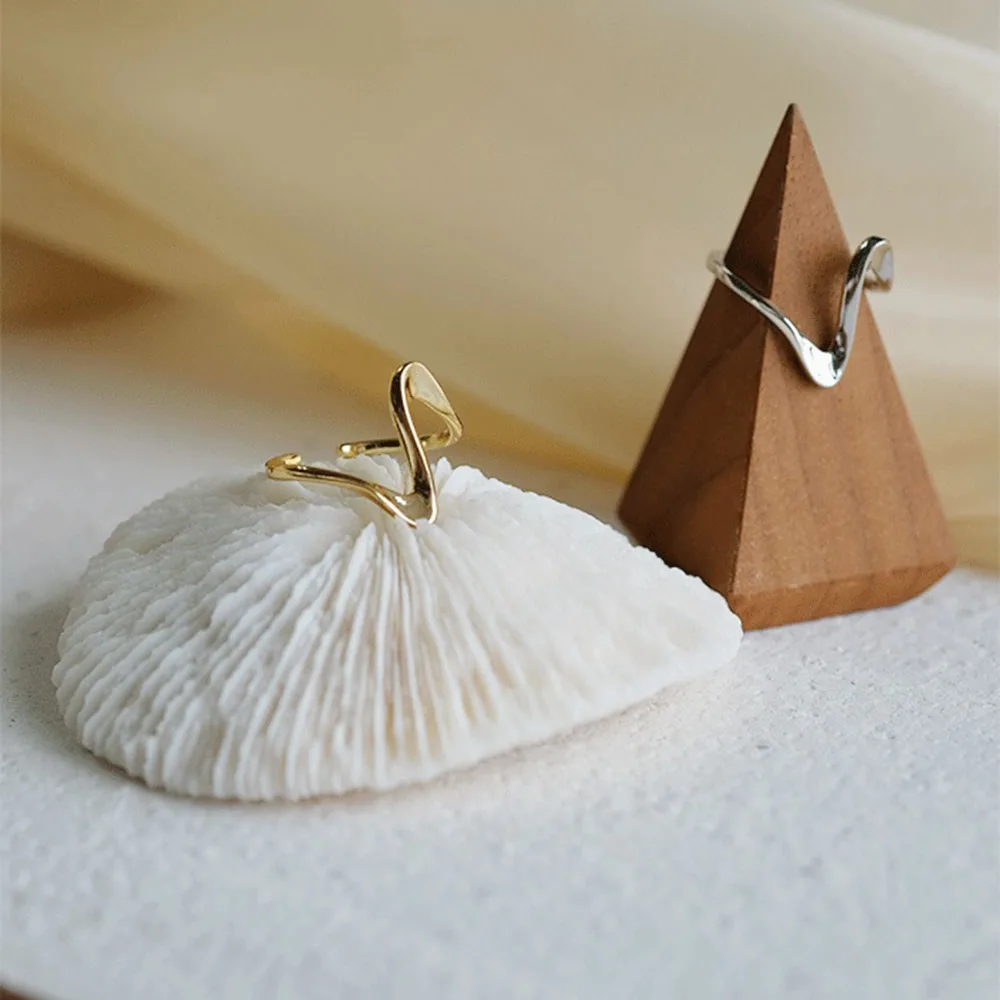 للنساء فتاة شخصية رقيقة موجات غير النظامية السلس البنصر مجوهرات الحفلات افتتاح حلقة الإكسسوارات