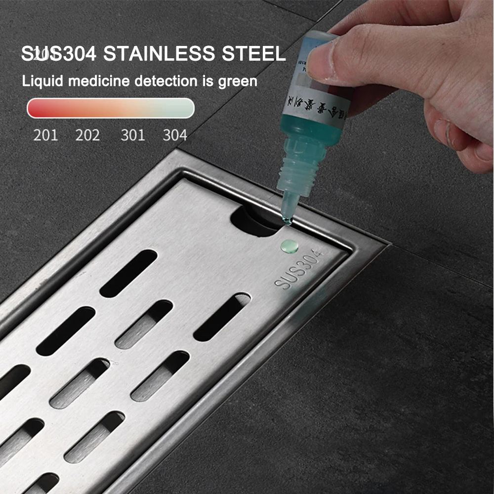 Anti-odor Drains Rectangle Linear Waste Drainer Bathroom Floor Drain Cover Stopper Bathroom Shower Drain Hair Catcher