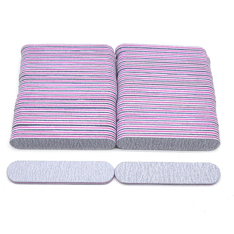 

300Pcs Nail File 100 To 180 Grey Sandpaper Small File Washable Mini Nail Files Reusable Double Sided Emery Boards Manicure Tools