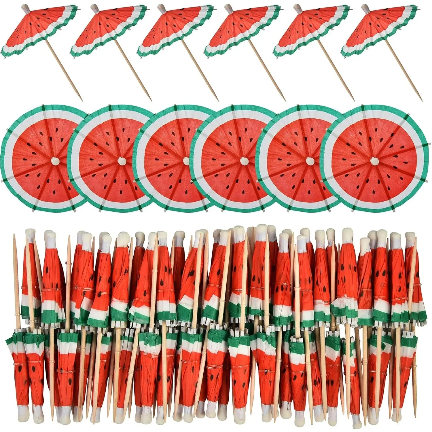 144 Pieces Drink Umbrella Cocktail Picks for Summer Hawaiian Umbrella Sticks Tropical Wedding Luau Party Decor