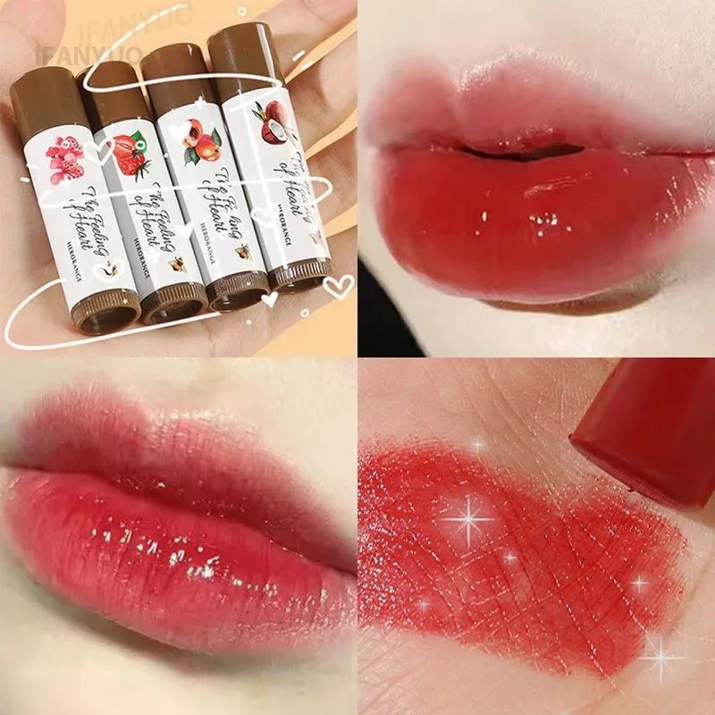 Moisturize Lip Balm Lipstick Fruit Red Tint Cosmetics Color Changing Lip Care Balm Moisturizing Fade Lipline Anti-drying Makeup