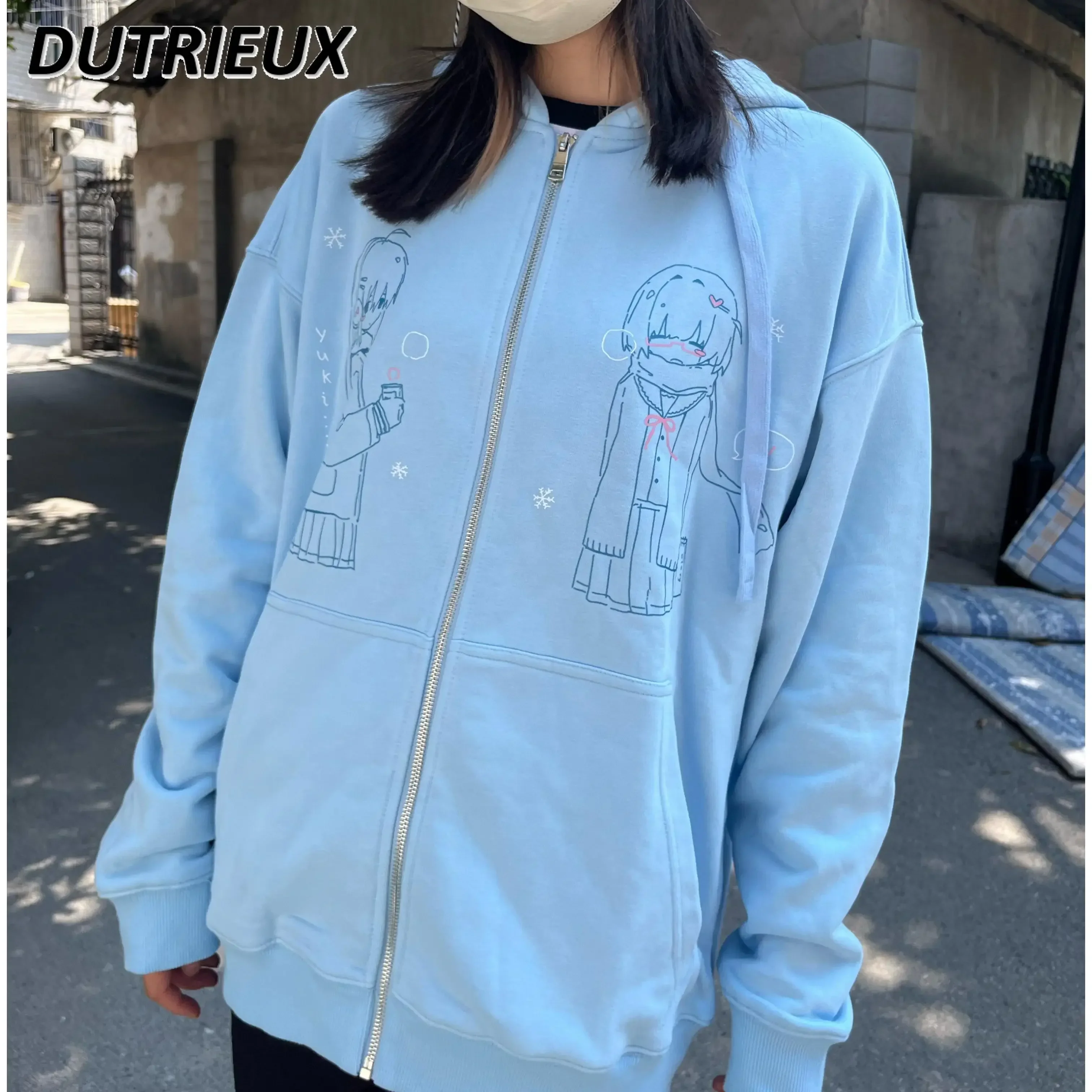 

Casual Cardigan Jacket Sweet Cute 2025 New Zipper Coat Two-dimensional Fashion Japanese Style Spring Autumn Women's Coats