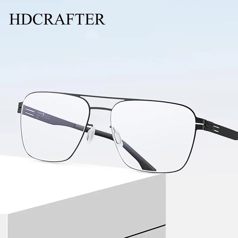 

Оправа для очков HD Germany Memory Titanium, мужская, для близорукости, оптические, по рецепту, безвинтовые, тонкие, ультралегкие