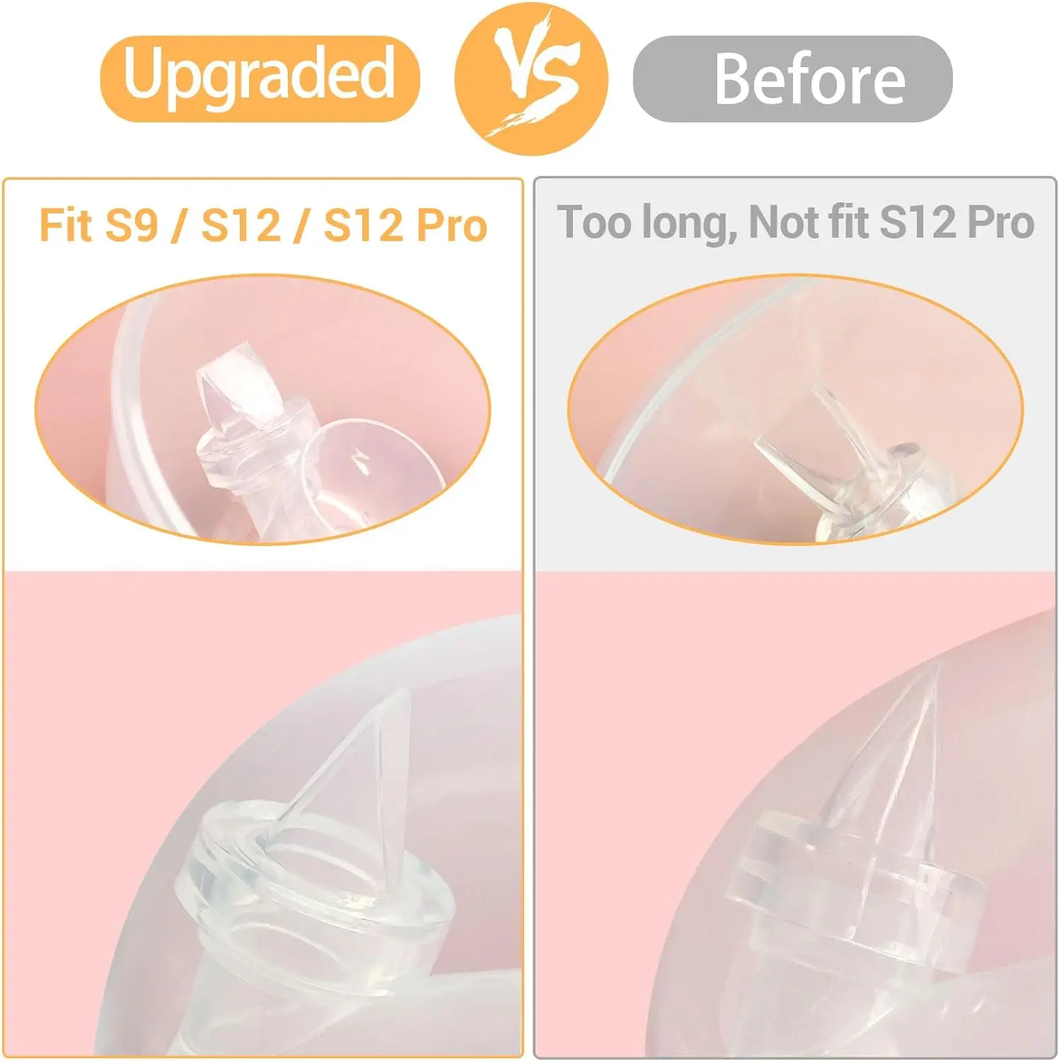 Silicone Duckbill Valve and Silicone Diaphragm, Compatible with S12Pro/S9Pro/S12/S9 Wearable Breastpump Parts Replace