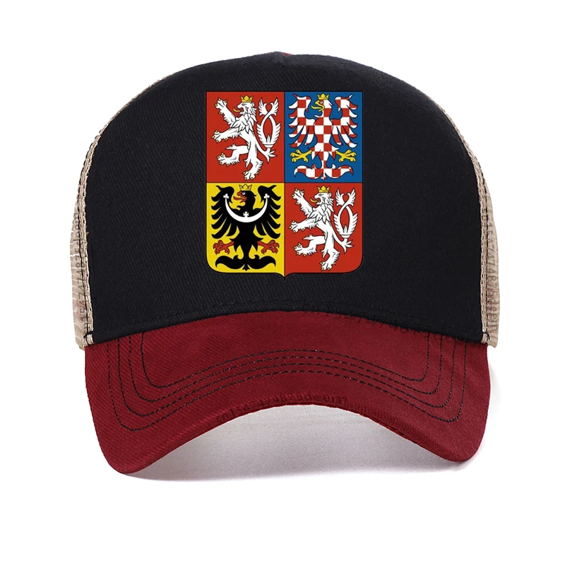 Funny Czech Republic Flag Coat Of Arms Baseball Cap Men women Adjustable hat Fashion cool Mesh Trucker hats Patriot caps