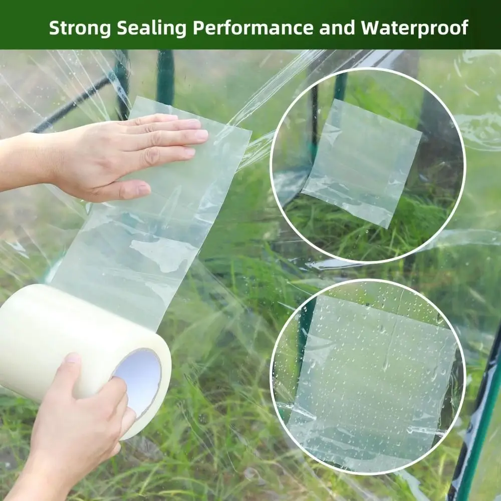 Green House Patch Repair Film Repair Tape UV Resistant Transparent Greenhouse Repair Patch Strong Adhesion Plastic Sheeting Tape
